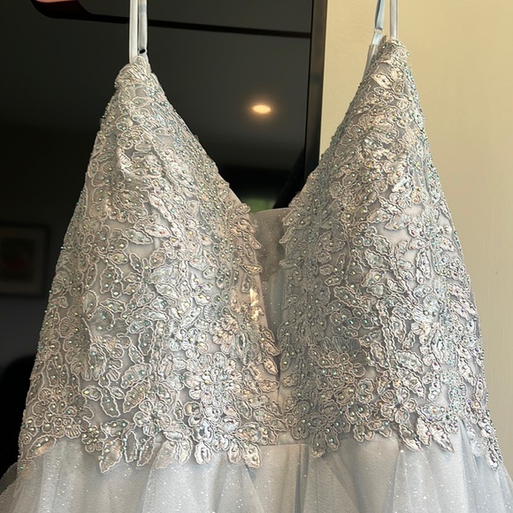 Sparkling Baby Blue Evening Gown - Picture 3 of 4